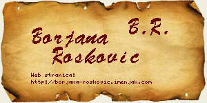 Borjana Rošković vizit kartica